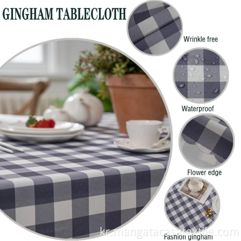 Grey Checkered Tablecloth1
